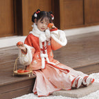 Lucky Cat & Koi Girls Hanfu - Winter Lunar New Year Set