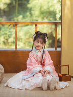 Girls' New Year Hanfu Set - Winter Cape, Robe & Skirt Set