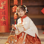 Girls' Lunar New Year Guofeng Set | Red 3-Piece Top Skirt Bag