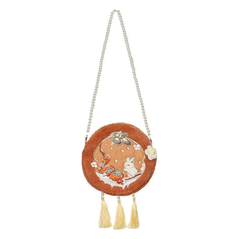 Girls' Lunar New Year Guofeng Set | Red 3-Piece Top Skirt Bag