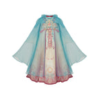 Wodan Mountain Girls' Guofeng Set | Gradient Dress & Cape