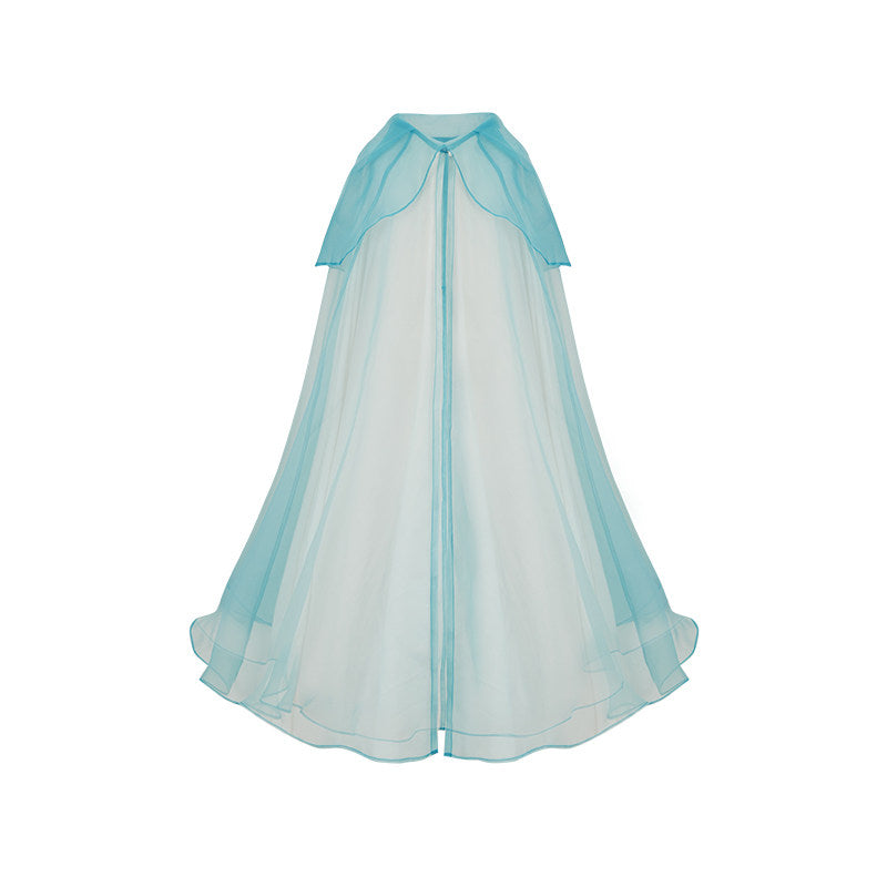 Wodan Mountain Girls' Guofeng Set | Gradient Dress & Cape
