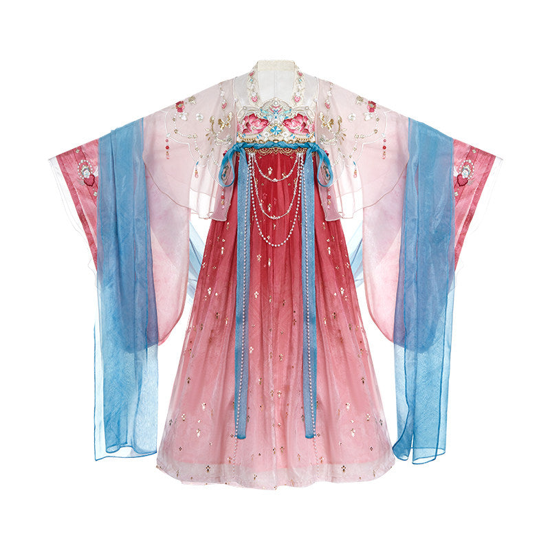 女童齐胸襦裙汉服 - 大袖衫披帛