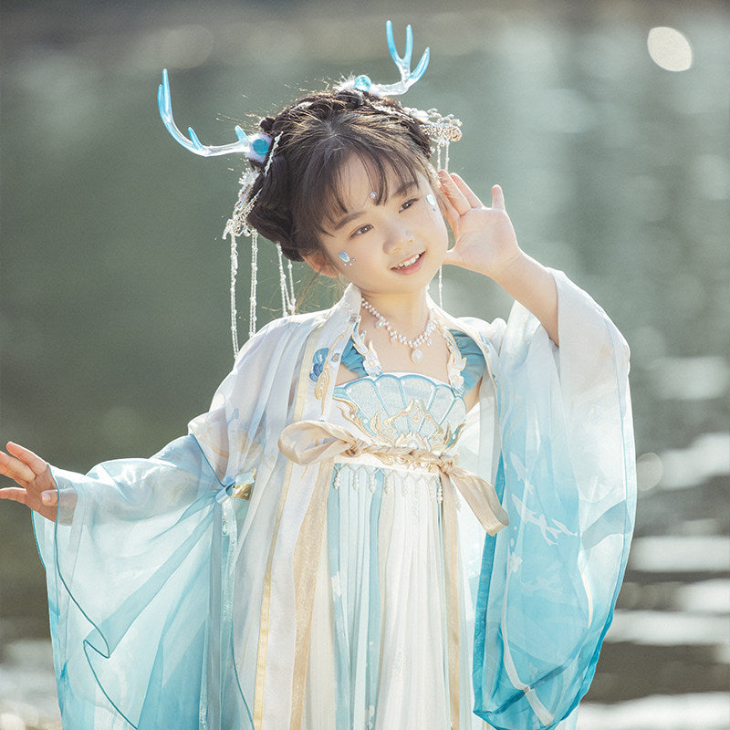 Honor of Kings x Xi Shi Girls' Guofeng Wide-Sleeve Dress