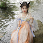Girls Bai Ze Embroidered Hanfu Dress - Original Ruqun Style