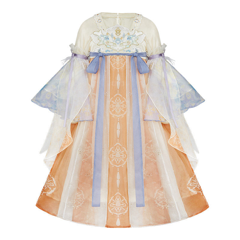 Girls Bai Ze Embroidered Hanfu Dress - Original Ruqun Style
