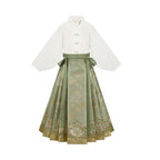 Girls Long Mamian Skirt Set - Wan Song Hua Xin Autumn Hanfu