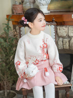 女童中式动物刺绣毛衣 | 冬季汉服上衣