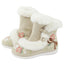 Cute Bunny Embroidered Winter Hanfu Shoes - Fuzzy Kids Flats