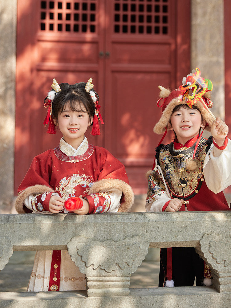 中国新年舞龙汉服 - 冬季儿童农历新年套装