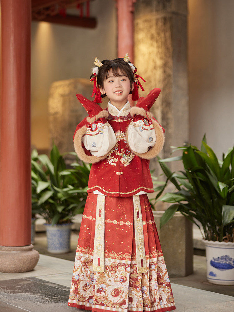 中国新年舞龙汉服 - 冬季儿童农历新年套装