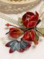 Handmade Peony Velvet Flower Hairpin | Heritage Filigree Craft