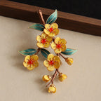 Handmade Winter Plum Velvet Brooch | Heritage Ronghua Craft