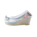 Little Fox Embroidered Winter Hanfu Shoes | Warm Plush Arch