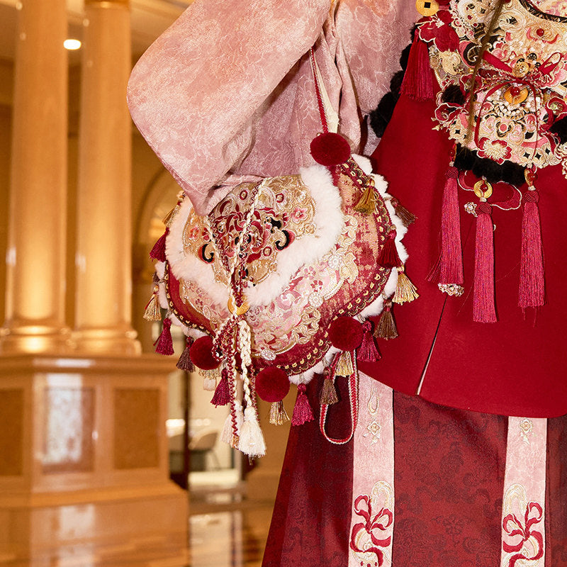 Chinese New Year Snake Embroidery Backpack & Crossbody Bag