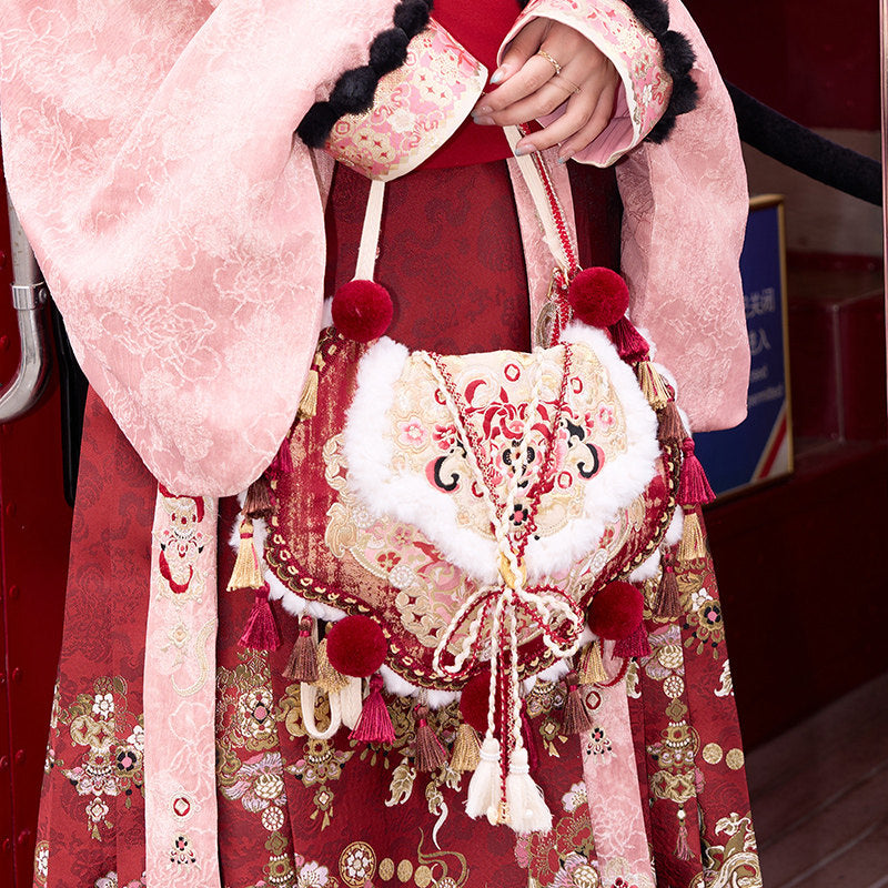 Chinese New Year Snake Embroidery Backpack & Crossbody Bag