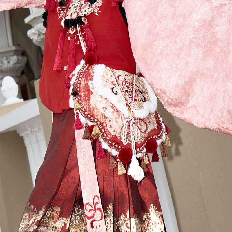 Chinese New Year Snake Embroidery Backpack & Crossbody Bag