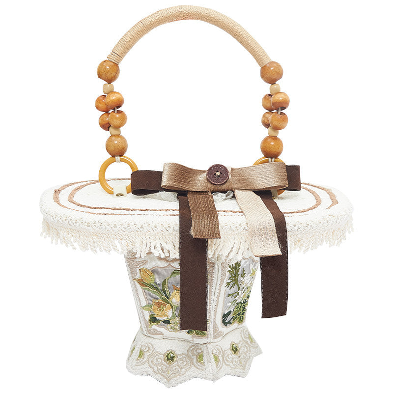 Chinese Embroidered Bow Handbag – Hanfu Style Vintage Tote Bag