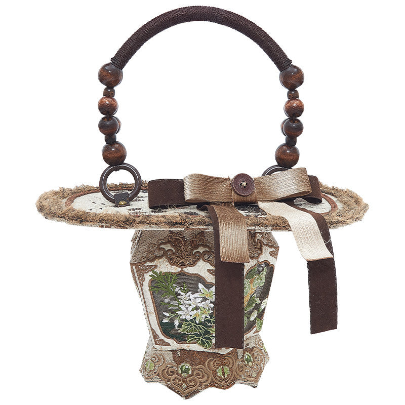 Chinese Embroidered Bow Handbag – Hanfu Style Vintage Tote Bag