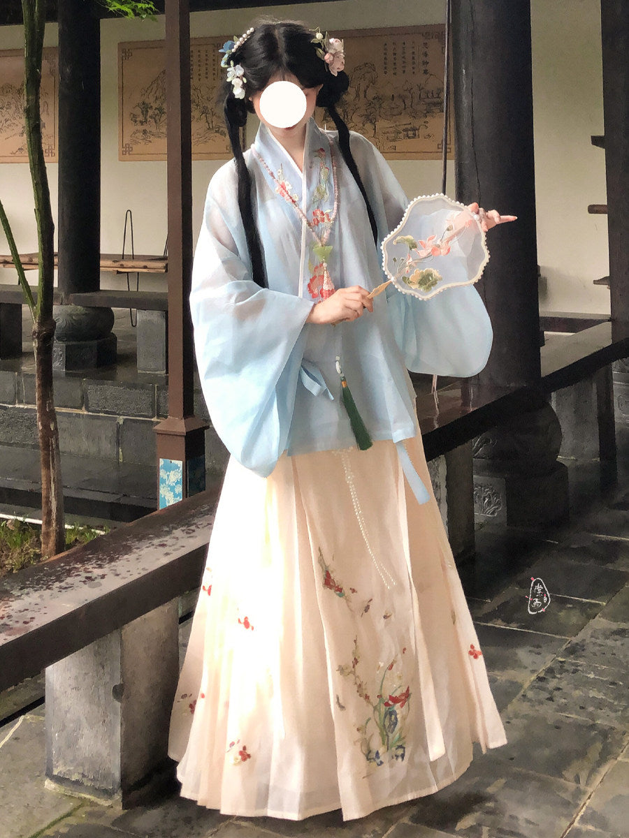 大码夏季汉服套装 | 刺绣马面裙 S-4XL