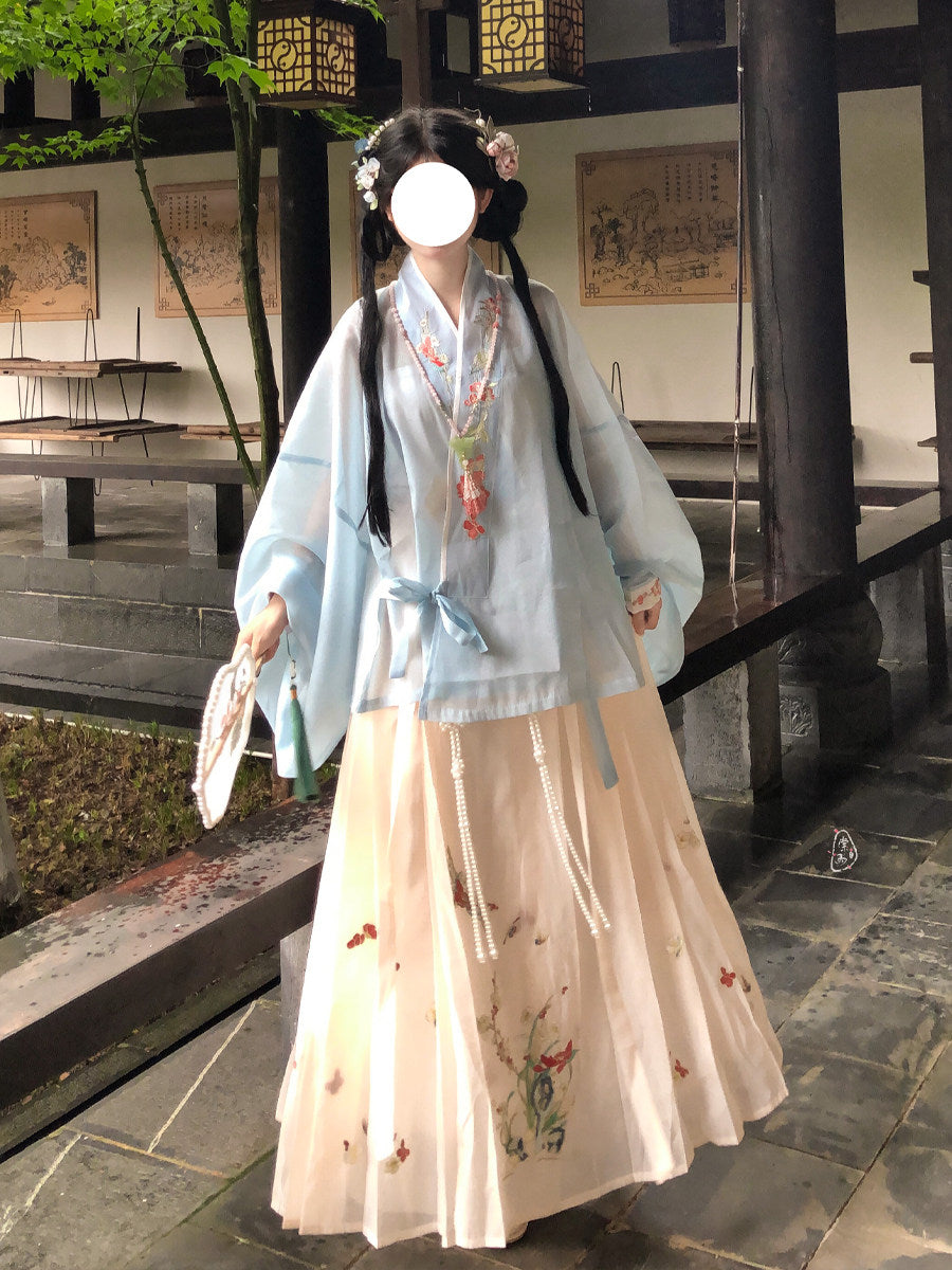 大码夏季汉服套装 | 刺绣马面裙 S-4XL
