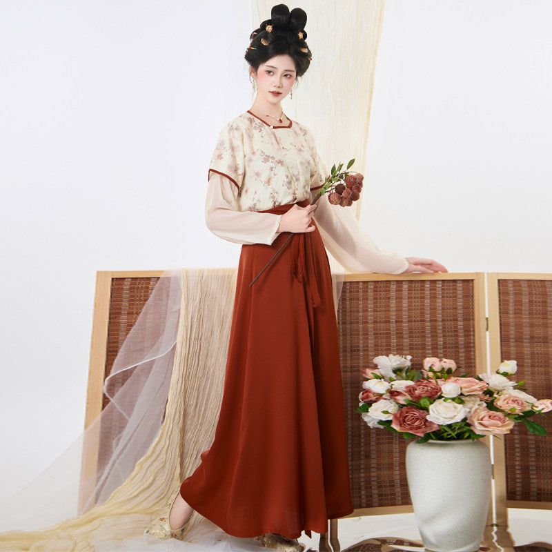 加大码唐风汉服套装带口袋 - 显瘦夏季连衣裙 主图