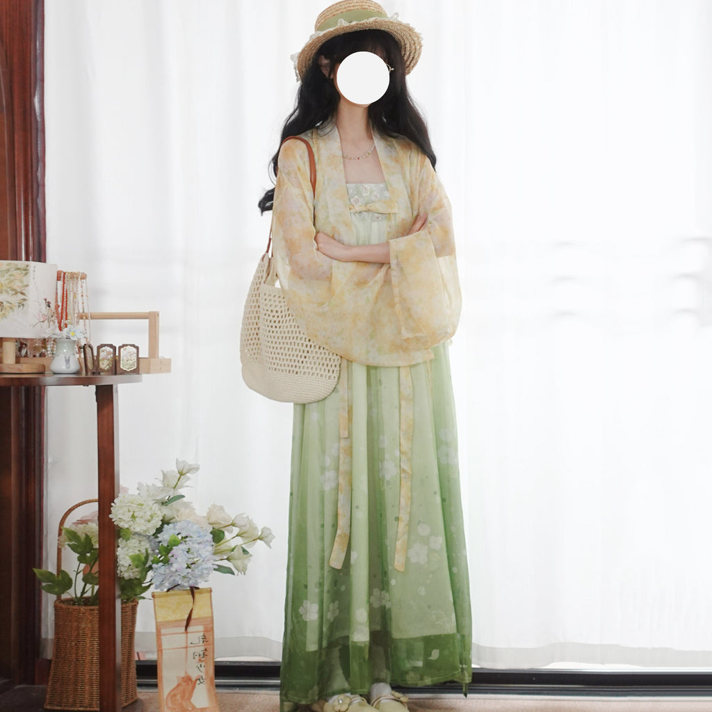 Plus Size Tang Dynasty Ruqun Hanfu Set - Zhuo Wu 3-Piece Dress