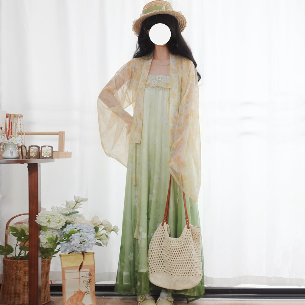 Plus Size Tang Dynasty Ruqun Hanfu Set - Zhuo Wu 3-Piece Dress