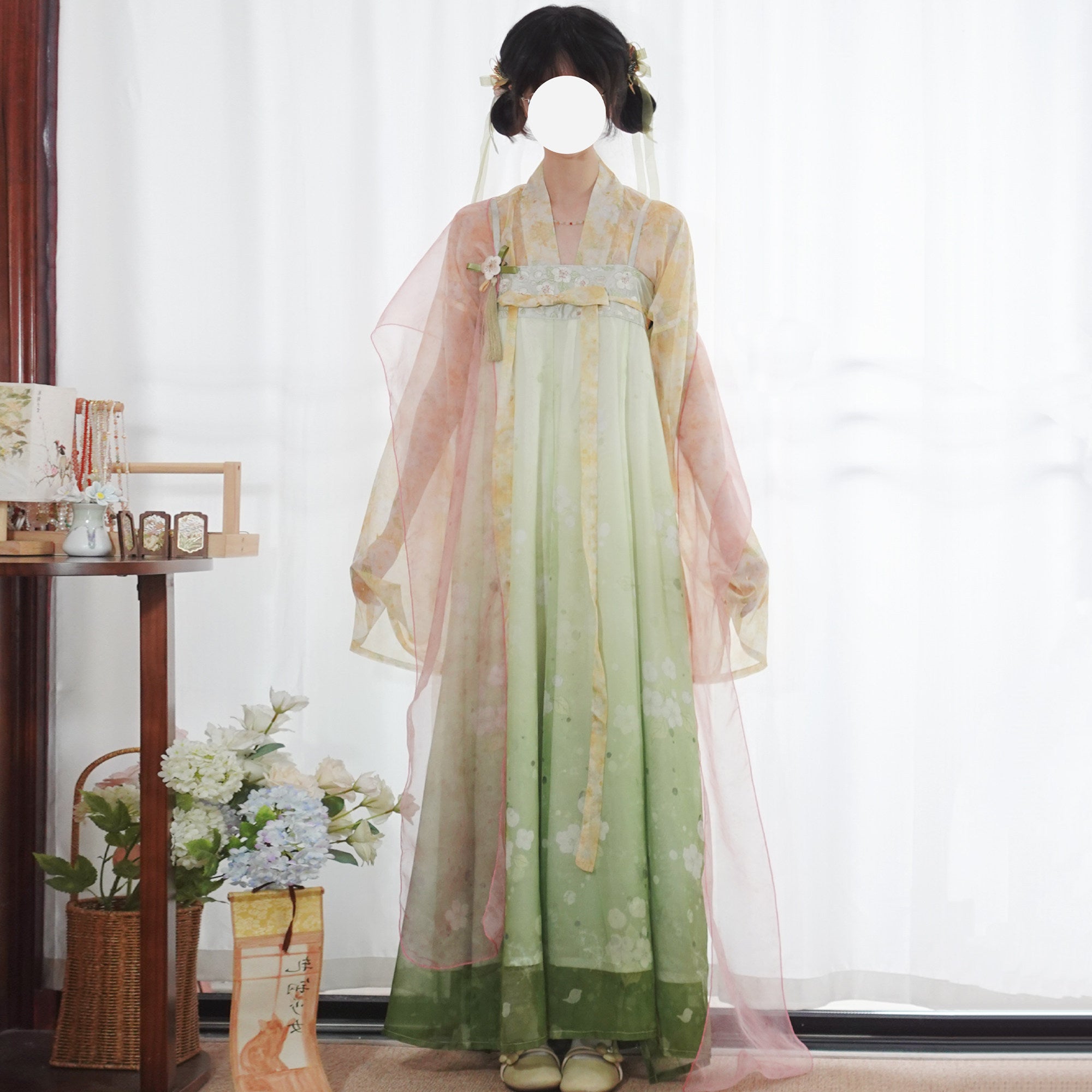 Plus Size Tang Dynasty Ruqun Hanfu Set - Zhuo Wu 3-Piece Dress