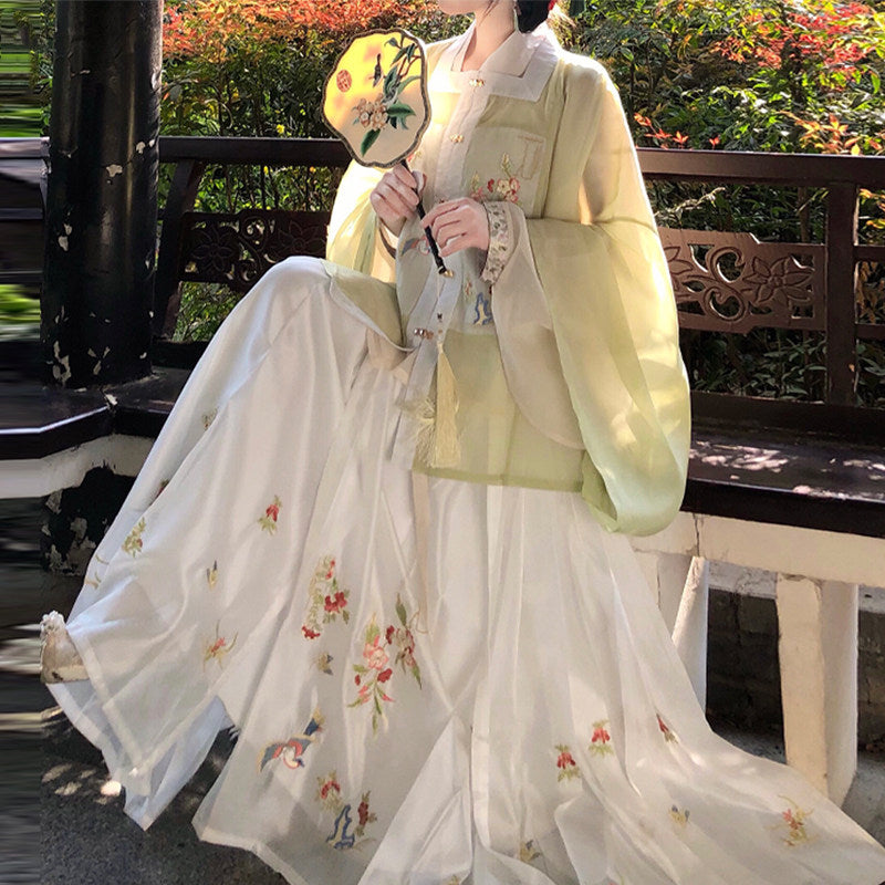 Xiaying Ming Dynasty Hanfu Set | Plus Size Embroidered Mamian