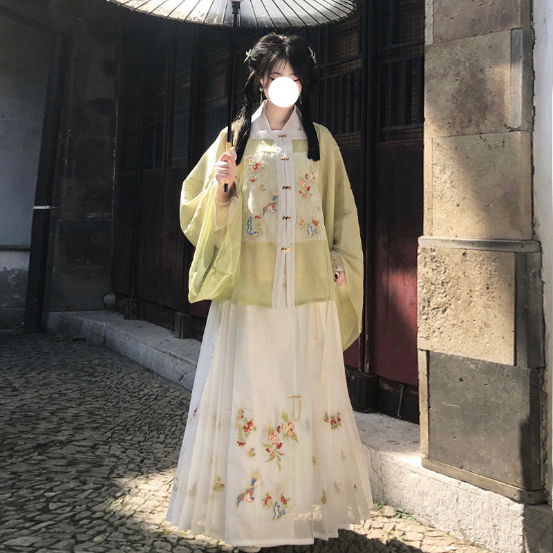 Xiaying Ming Dynasty Hanfu Set | Plus Size Embroidered Mamian