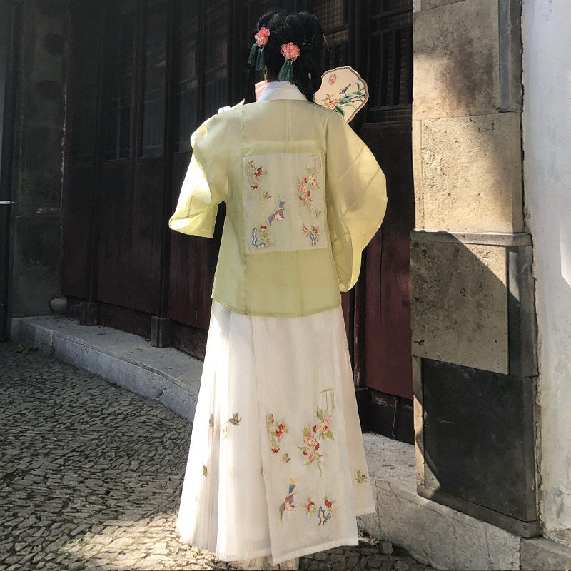 Xiaying Ming Dynasty Hanfu Set | Plus Size Embroidered Mamian