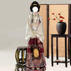 Plus Size Red Mamian Skirt & Bufu Hanfu Set for New Year