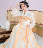 [Flower Fable] Tang Style Hanfu Set - Embroidered Beizi Coat & Ruqun Skirt